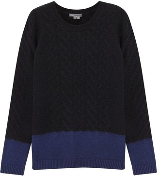 Vince Navy cable knit wool jumper