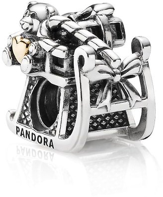 Pandora 14ct gold Christmas sleigh silver charm