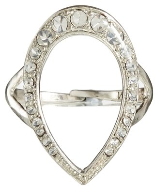 Pilgrim Silver Plated Adjustable Crystal Ring