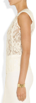 Nina Ricci Embroidered wool-blend lace top