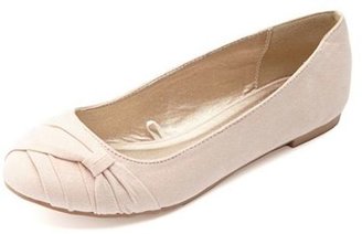 Charlotte Russe Abstract Bow-Topped Ruched Ballet Flats