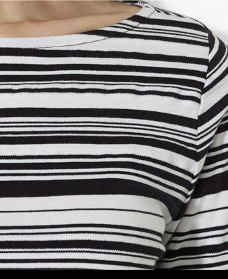 Lauren Ralph Lauren Three-Quarter-Sleeve Striped Boat-Neck Top