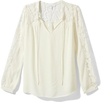 Piperlime Collection Lace Yoke Woven Top