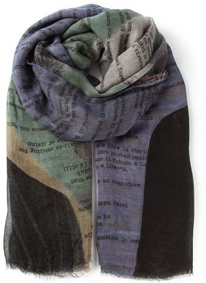 Faliero Sarti worded print scarf