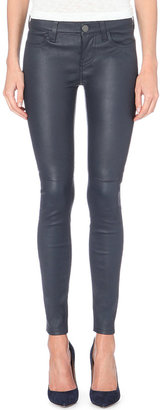 Current/Elliott The Ankle Skinny Mid-Rise Leather Jeans - for Women