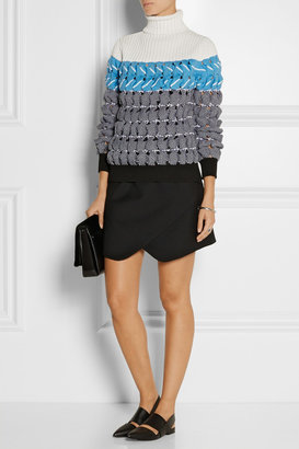 Alexander Wang Cutout textured-knit turtleneck sweater