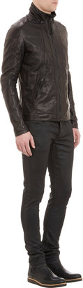 Alexandre Plokhov Funnel-Collar Leather Moto Jacket