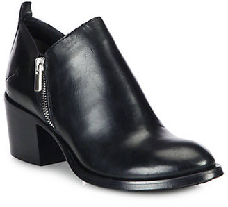 CNC Costume National Leather Double Zip Ankle Boots