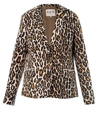 Sea Leopard-print cotton blazer