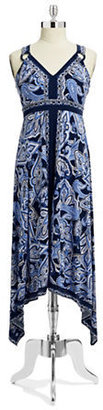 INC International Concepts Printed Crossback Maxi Dress --