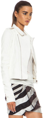 Rick Owens Stooges Lambskin Jacket in White
