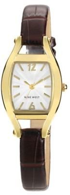 Nine West Ladies brown tonneau dial watch