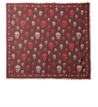 Alexander McQueen Skull-print fine-knit scarf