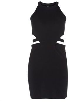 New Look Petite Black Cut Out Bodycon Dress