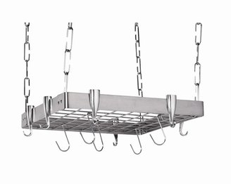 Concept Housewares Stainless Steel Square Ceiling Kitchen Pot Rack