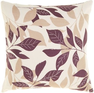Linea Leaf design cotton cushion, Purple