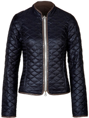 Duvetica Lightweight Reversible Quilted Down Jacket in Navy