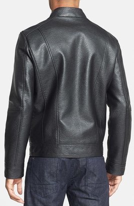 Kenneth Cole Reaction Pebbled Faux Leather Short Moto Jacket (Online Only)