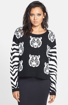 MinkPink Tiger Print Knit Sweater