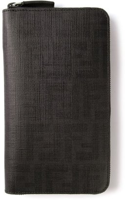 Fendi faded pattern zipped wallet