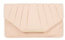 New Look Shell Pink Pleat Clutch