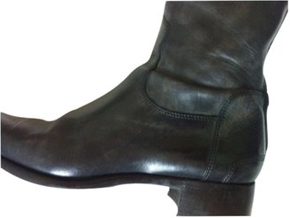Santoni Grey Leather Boots