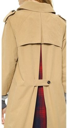 Band Of Outsiders Cutaway Trench Coat with Blanket Lining