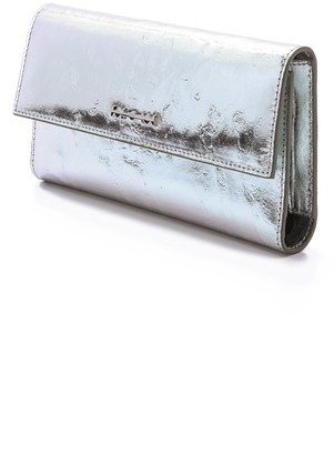 McQ Metallic Simple Fold Wallet Clutch