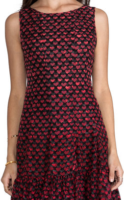 Anna Sui Ombre Hearts Print Dress