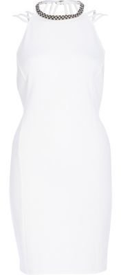 River Island White embellished strappy backless dress