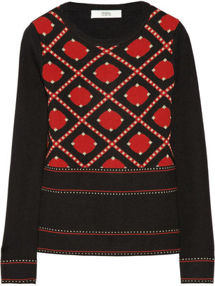 Prabal Gurung Jacquard-knit wool and cashmere-blend sweater