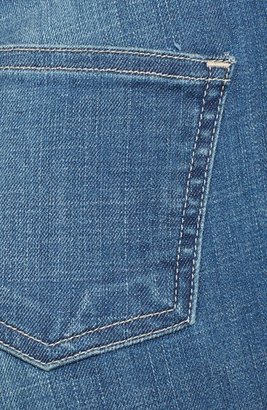 STS Blue Crochet Detail Distressed High Waist Denim Shorts (Medium Wash) (Juniors)