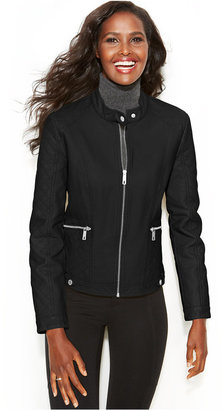 Kenneth Cole Reaction Faux-Leather Quilted Moto Jacket