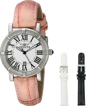 Invicta Women's 13967 Wildflower Silver Dial Pink Leather Watch