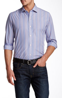 Tailorbyrd Spread Collar Long Sleeve Striped Shirt