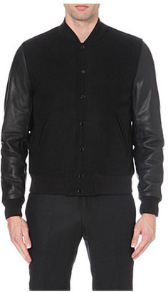 Sandro Varsity leather-detail jacket - for Men