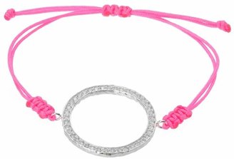 John Greed Silver & CZ Astris Pink Cord Bracelet