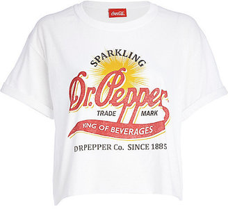 River Island Womens White Dr.Pepper print cropped t-shirt
