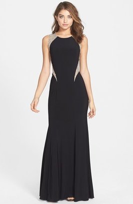 Xscape Evenings Beaded Inset Trumpet Gown
