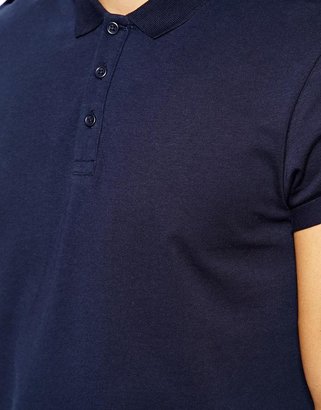 ASOS Polo With Roll Sleeve And Epaulette