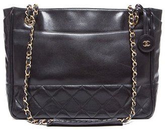Chanel Pre-Owned Black Lambskin Vintage Bottom Quilted Shoulder Bag