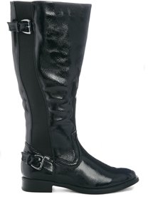 Timeless Patent Knee High Flat Boot - blackpatent