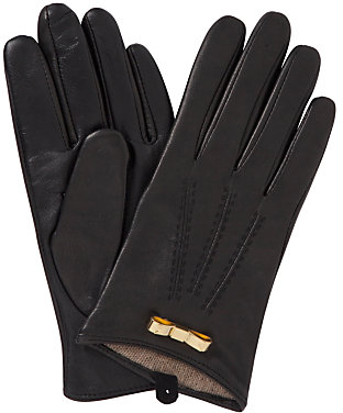 Ted Baker Metal Bow Leather Gloves, Black