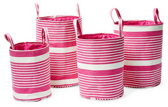 S4 S/4 Woven Storage Baskets, Pink