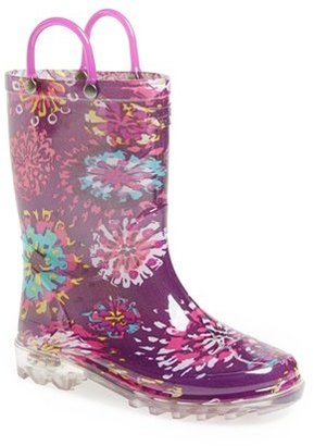 Western Chief 'Abstract Blooms' Light-Up Rain Boot (Toddler & Little Kid)