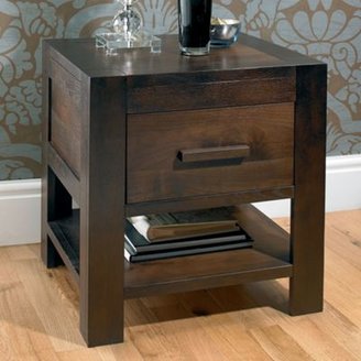 Debenhams Walnut 'Lyon' bedside cabinet with single drawer