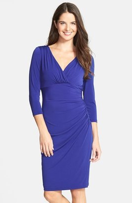 Maggy London Jersey Ruched Sheath Dress