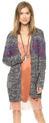 Twelfth St. By Cynthia Vincent Elbow Patch Oversized Cardigan