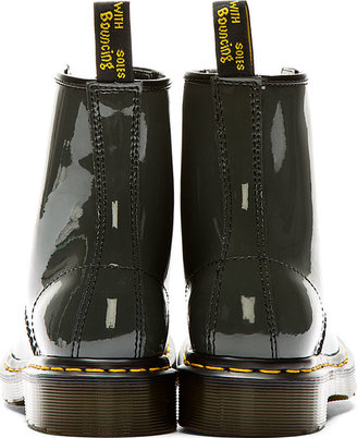 Dr. Martens Dark Grey Patent 1460 W 8-EYE Lamper Boot
