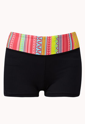 Forever 21 Tribal Print Skinny Workout Shorts
